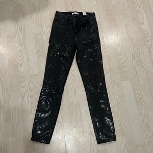 Shiny snake print good American jeans